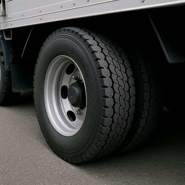 トラックタイヤのクローズアップ